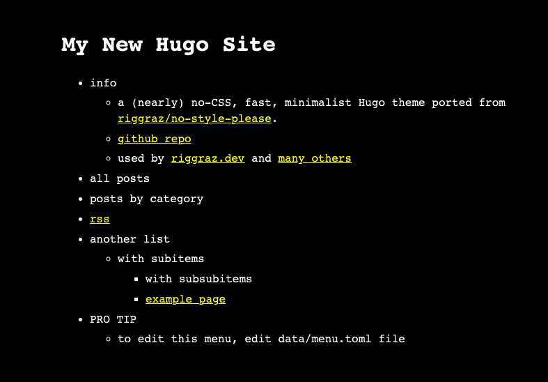 new hugo site